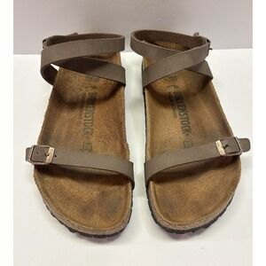 Birkenstock Yara Mocha Brown Birko-Flor Ankle Strap Sandals Womens 38 L7 M5